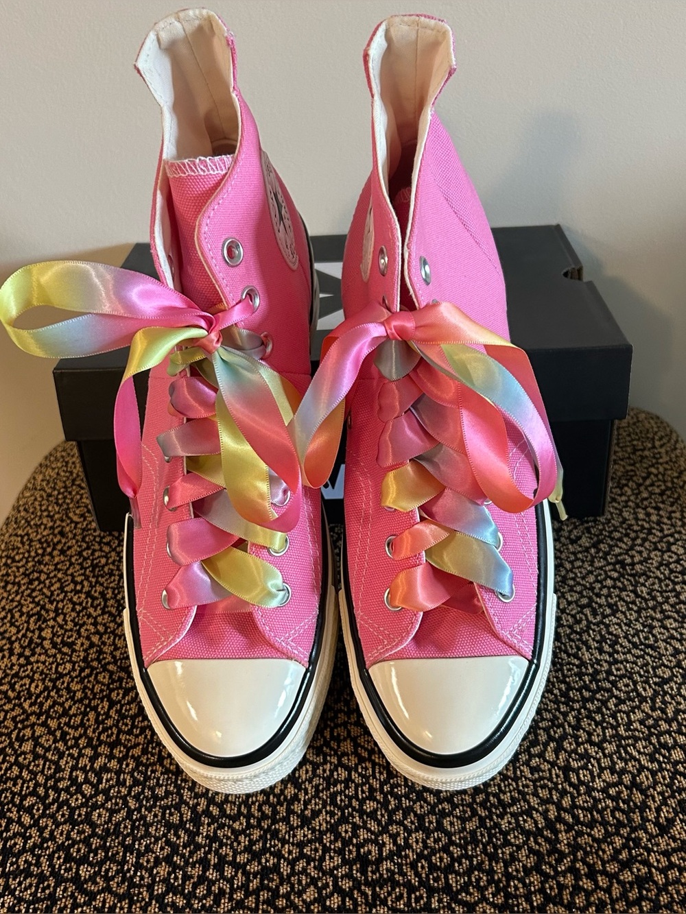 NEW Converse Chuck 70 Plus Pink Canvas High-Top Platform, Bonus 2 Pairs Laces